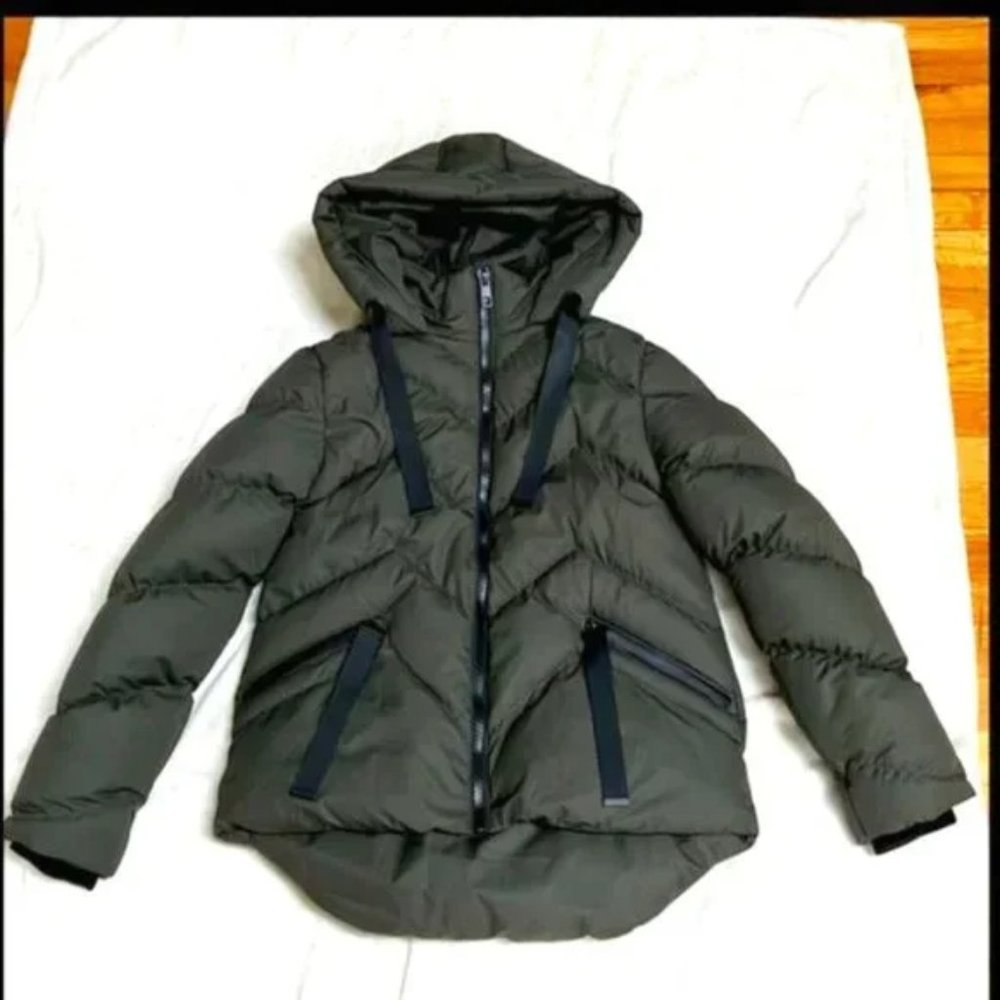 Saint & Sinner Oliver green Hooded Puffer Jacket BNWT Size S